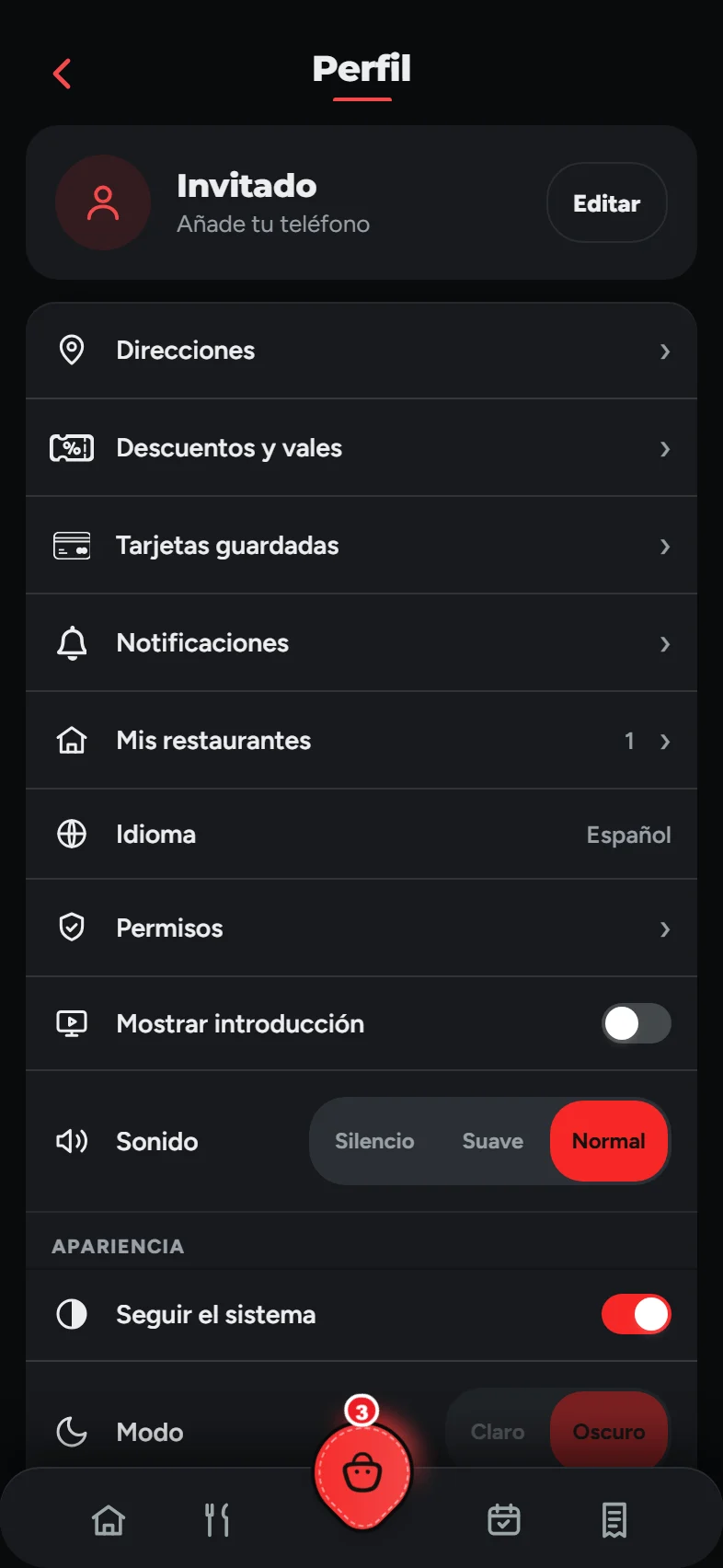 El perfil del cliente: direcciones, descuentos, tarjetas, idioma y avisos